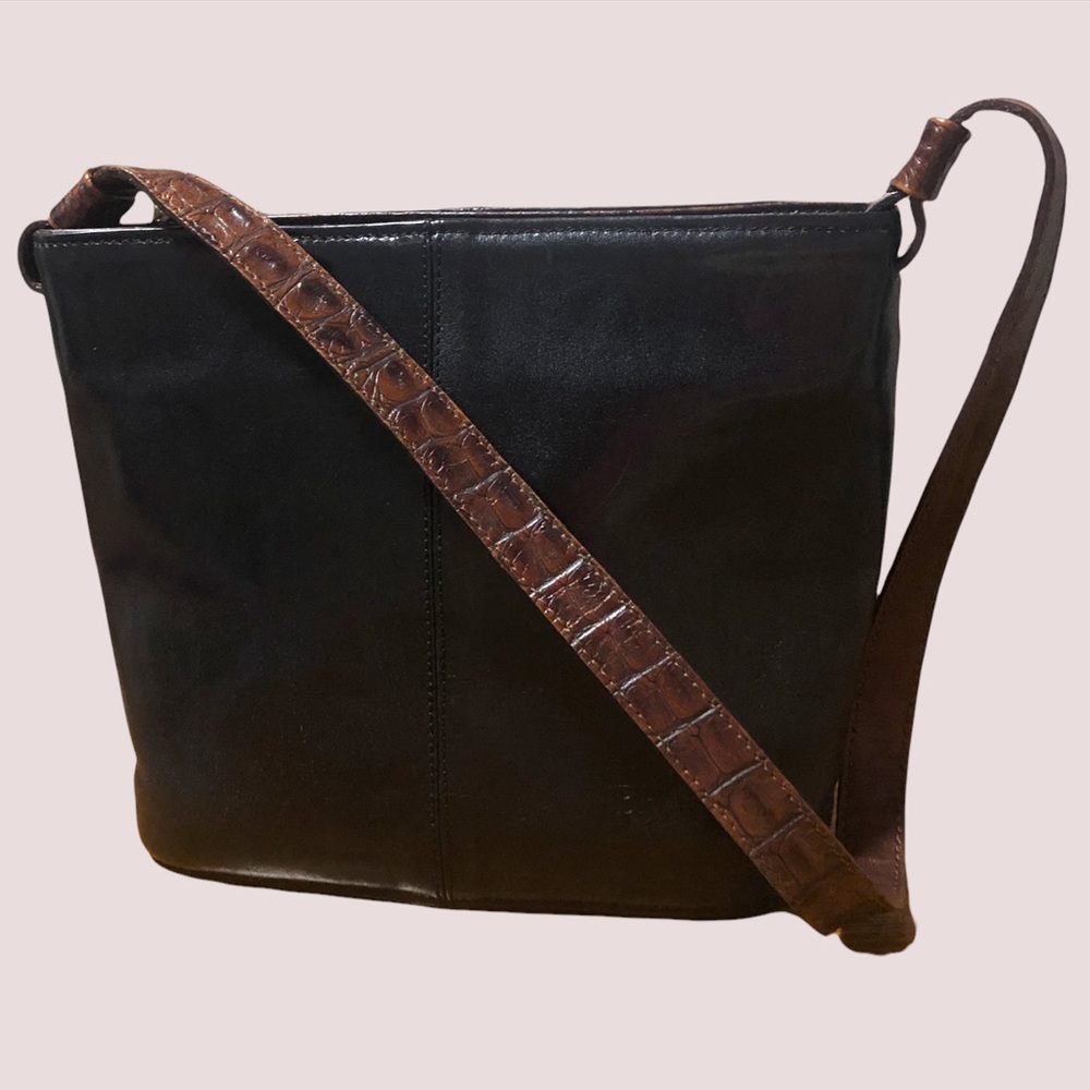 Vintage Brahmin Small Bucket Bag Purse Black